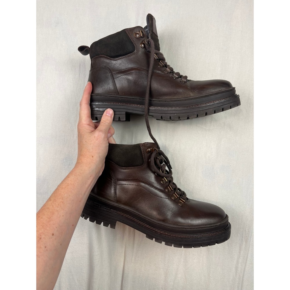 Vintage Foundry Co Mens Brown Leather Hiking Boots VF1376 Lug Sole US 9
